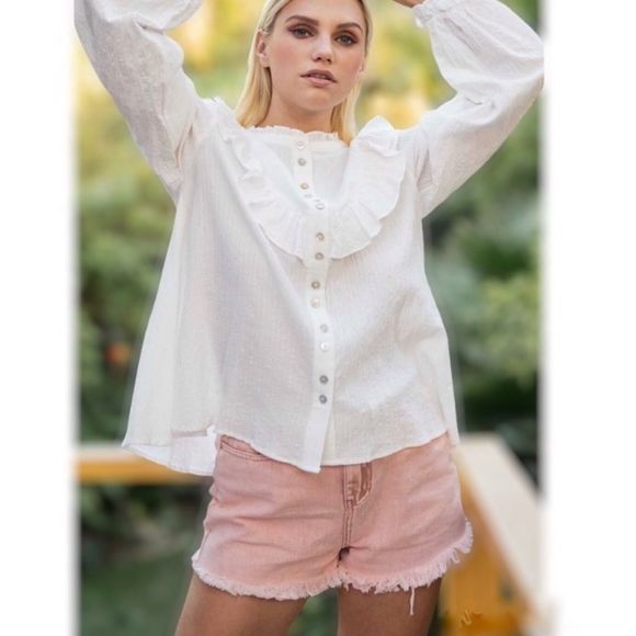 POL PINK DENIM CUT OFF JEAN SHORTS - Picture 5 of 8